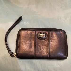 Coach leather wristlet!